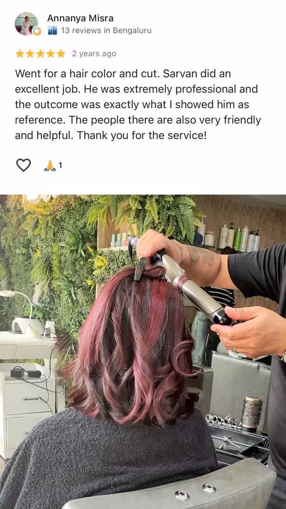 Google review — Annanya Misra, hair color and cut